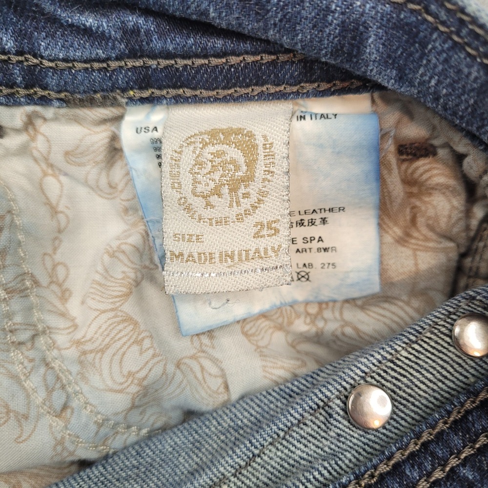 Diesel Soozy Jeans Womens 25 Blue Wash 008WR Stretch Straight Leg Distressed - Picture 8 of 11